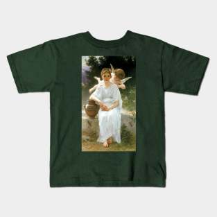 Whisperings of Love by Bouguereau Kids T-Shirt